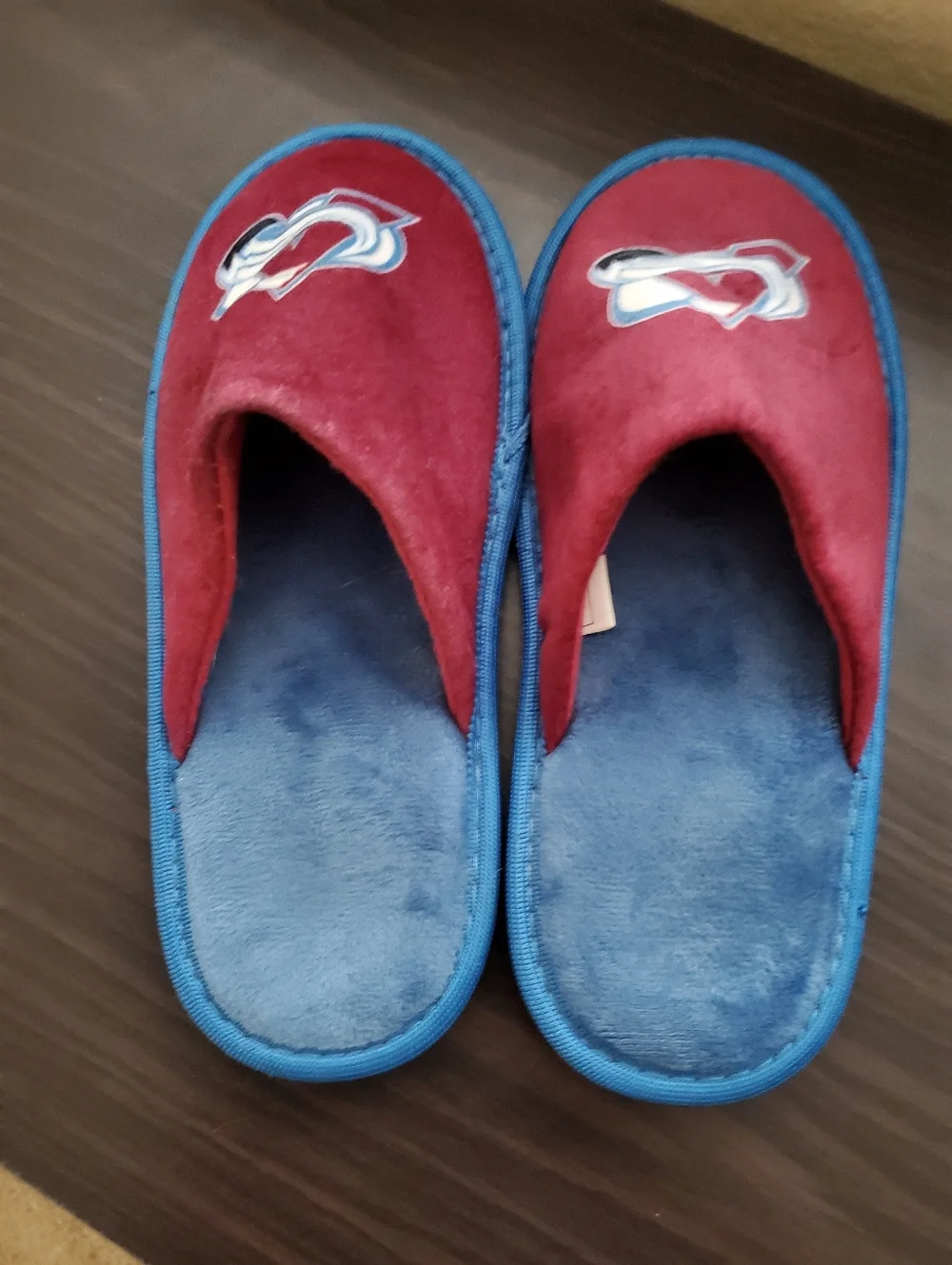 Kids Colorado Avalanche Red & Blue Logo Slippers